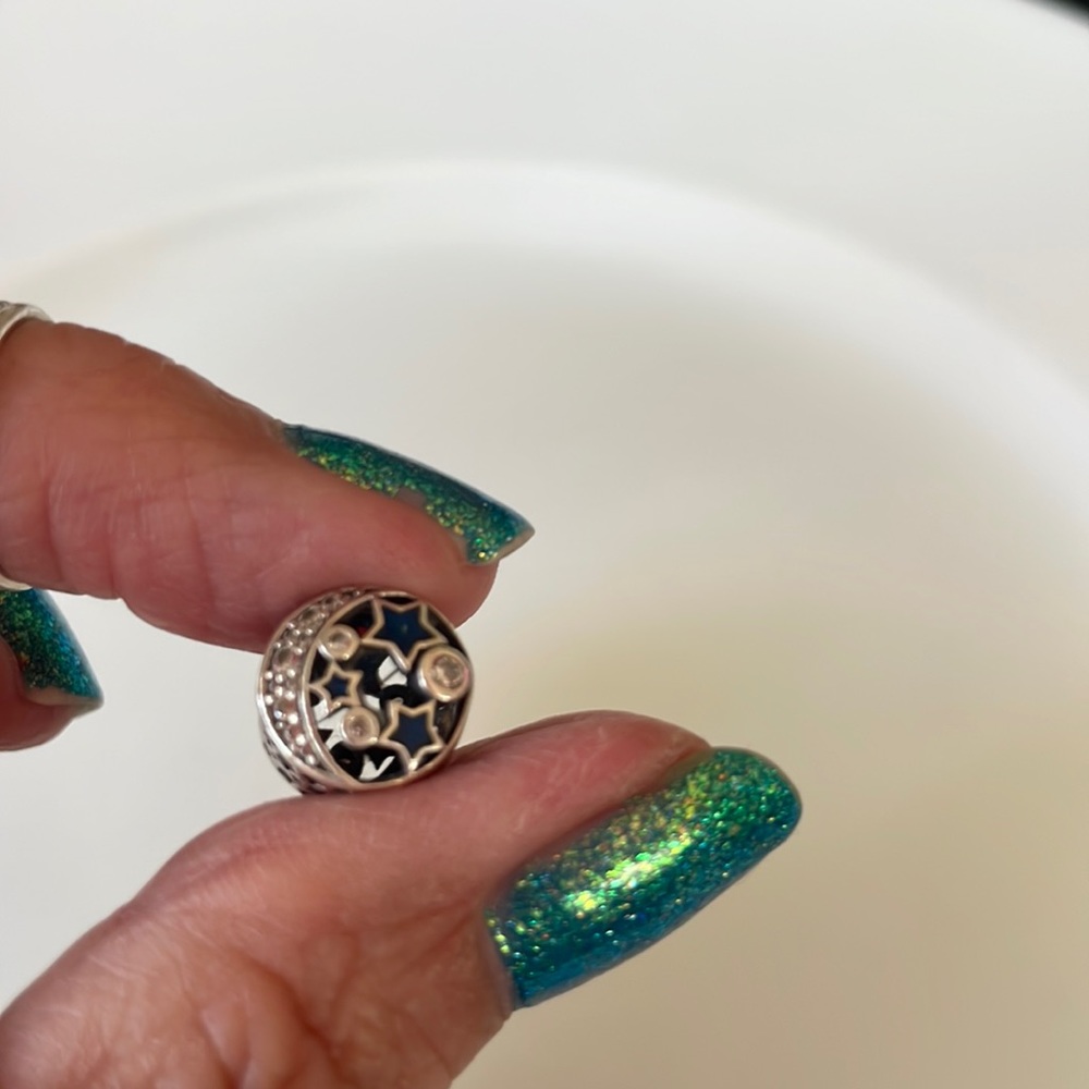 AUTHENTIC BLUE AND CLEAR PANDORA CHARM
